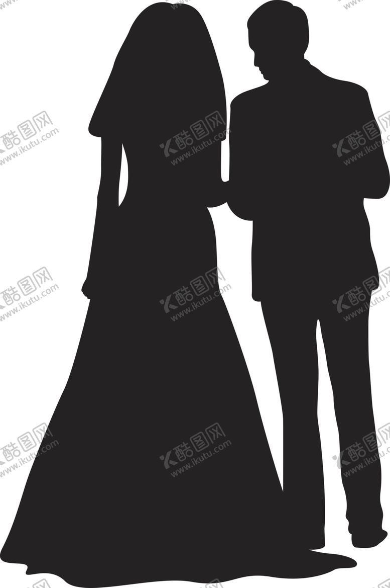 编号：79884204182235104686【酷图网】源文件下载-婚纱人物剪影