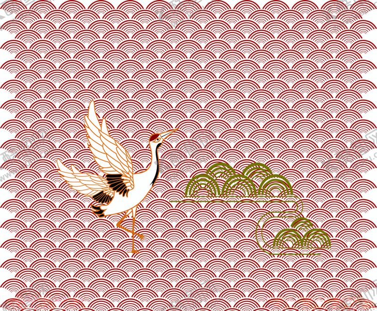 编号：46495909150619194791【酷图网】源文件下载-仙鹤祥云