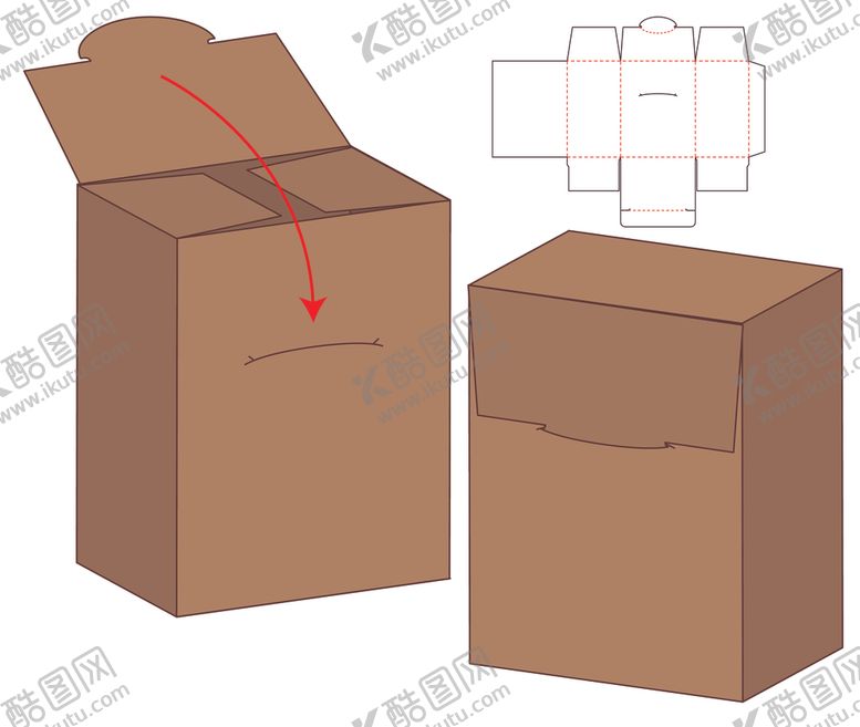 编号：35507010131930176018【酷图网】源文件下载-包装盒刀模图