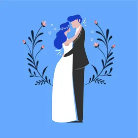 结婚纱女人卡通人物