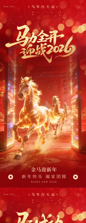 元旦新年开门红海报
