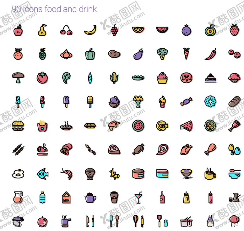 编号：91726309240404433109【酷图网】源文件下载-饮料食品图标