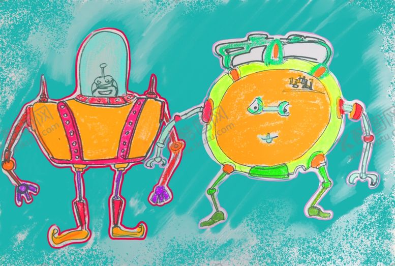 编号：32096210040406058914【酷图网】源文件下载-几何秩序感机器人机械手绘