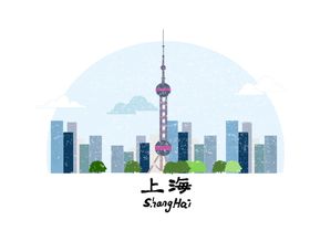 中国风国潮城市地标建筑海报 