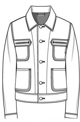 服装款式长短袖效果图冲锋衣