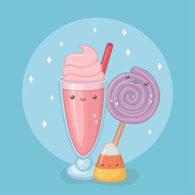 小清新点心卡通图案