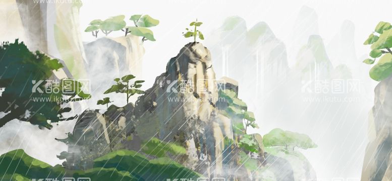 编号：30253302122252439978【酷图网】源文件下载-水墨山水画