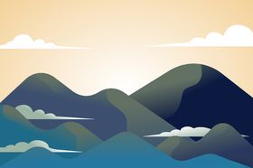 日落风景插画