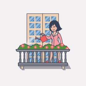 简约人物生活场景插画