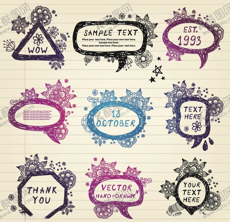 编号：68188910081036379974【酷图网】源文件下载-矢量标签气泡