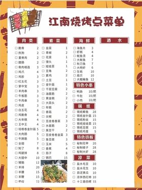 烧烤菜单