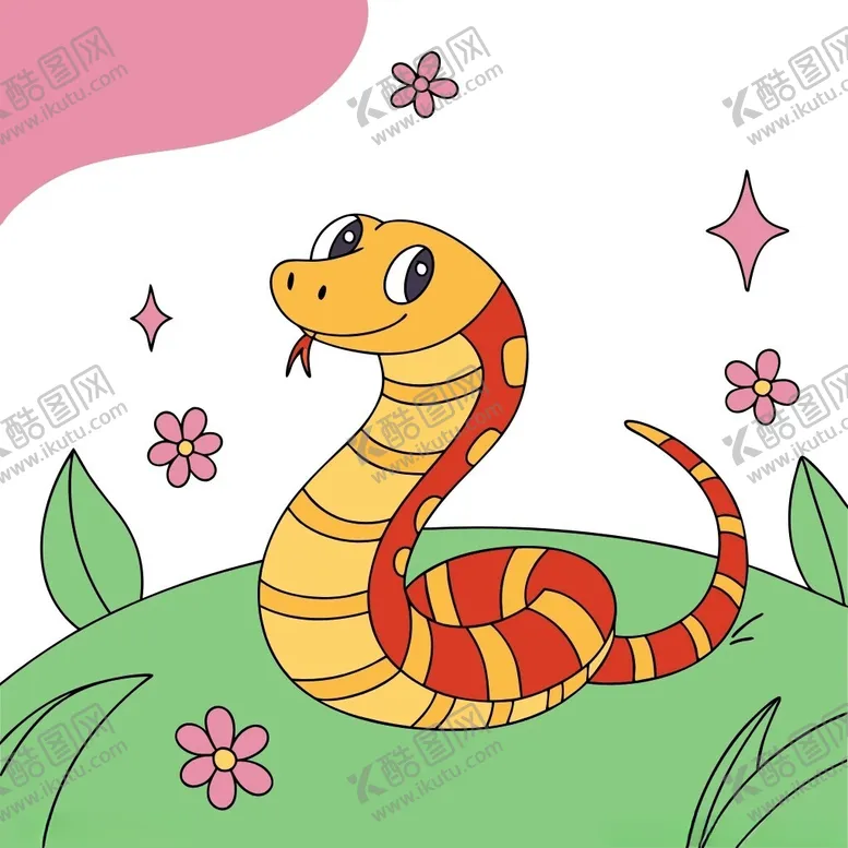 编号：92807202230511067736【酷图网】源文件下载-蛇年可爱卡通插画
