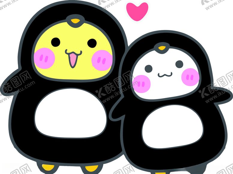 编号：46418509230516256767【酷图网】源文件下载-相亲相爱卡通企鹅