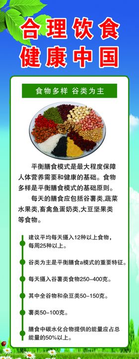 合理饮食健康中国展架