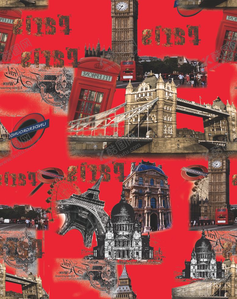 编号：32250809290820059558【酷图网】源文件下载-巴黎铁塔潮流印花