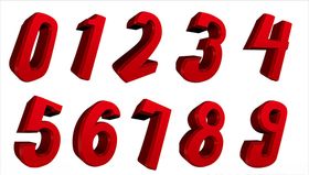 红色立体数字