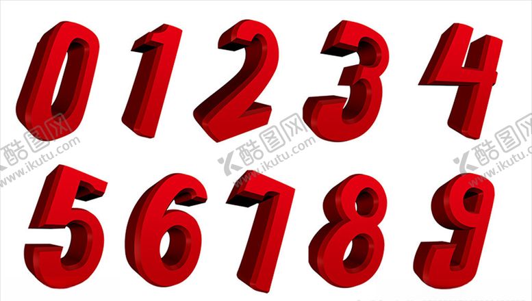 编号：59439810162057087456【酷图网】源文件下载-红色立体数字