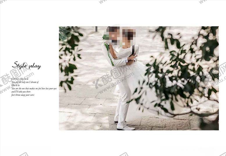 编号：66565606260410333957【酷图网】源文件下载-韩国风影楼婚相册模板之游园梦中