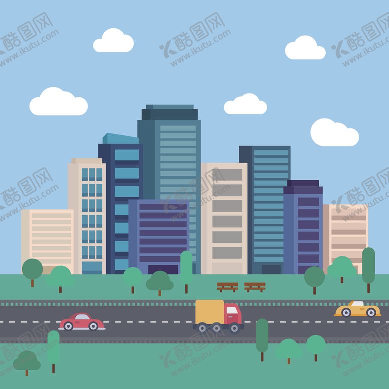 编号：36573309162115443117【酷图网】源文件下载-城市插画