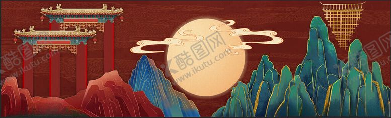 编号：21152711191557003263【酷图网】源文件下载-中式千里江山婚礼