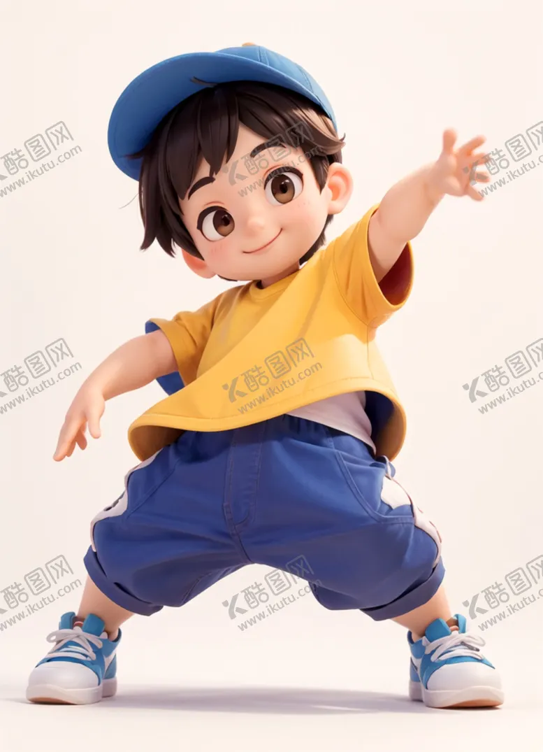 编号：94449501271319576690【酷图网】源文件下载-3D跳舞儿童