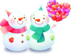 雪人卡通冬季飘冬季