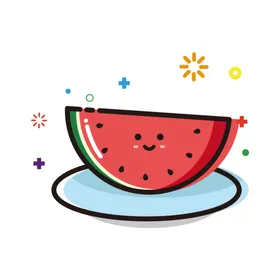 西瓜块海报素材插图