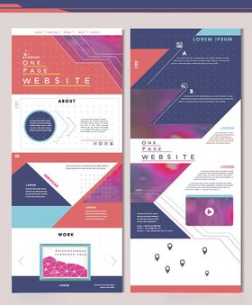 多彩几何风格网页设计模板