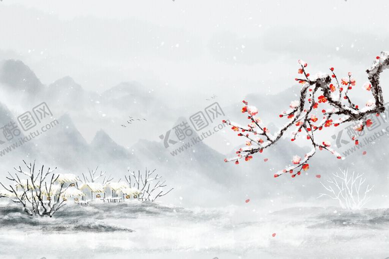 编号：43981111220045233084【酷图网】源文件下载-冬天大雪山水背景