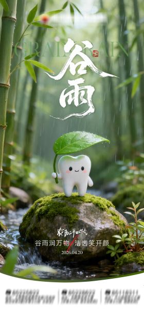 节气谷雨口腔海报