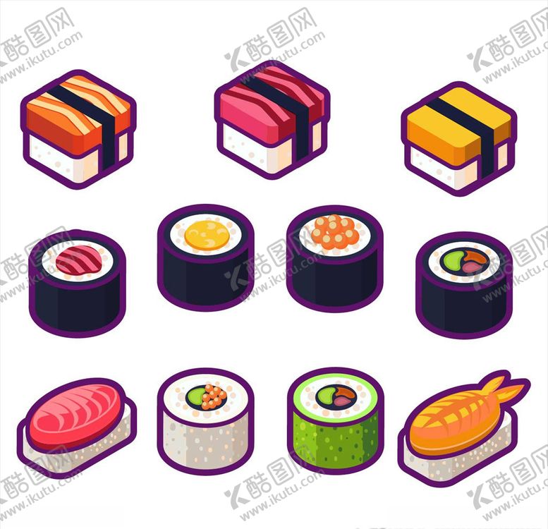 编号：37707809101911073010【酷图网】源文件下载-日本寿司矢量