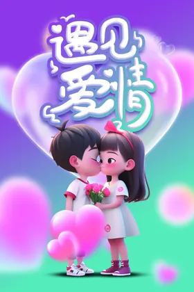 情人节背景海报展板520网络