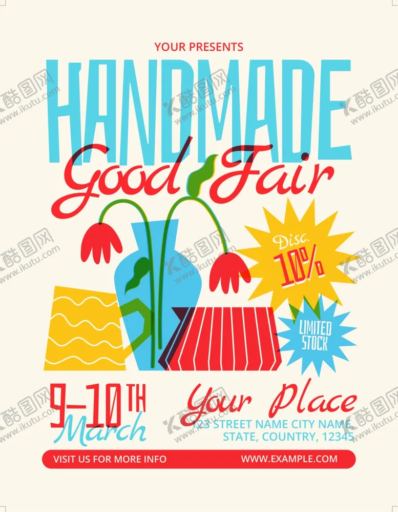 编号：12218104061858525963【酷图网】源文件下载-手工集市海报