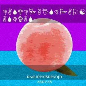 水彩白桃