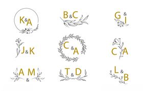 婚礼花纹LOGO标志