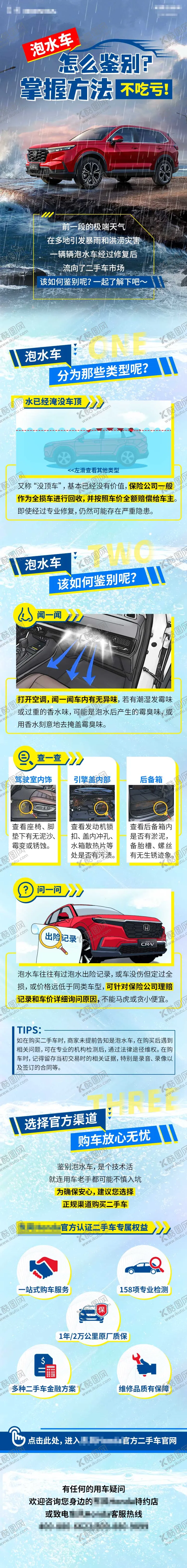 编号：36515908022317376409【酷图网】源文件下载-泡水车鉴别方法长图