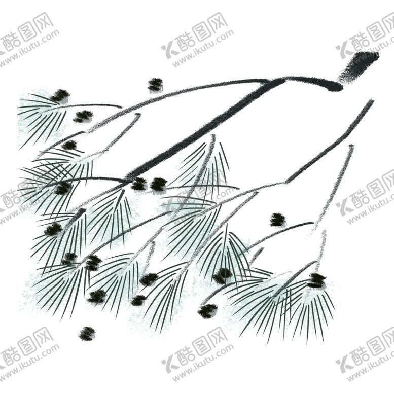 编号：81485306170300537374【酷图网】源文件下载-水墨中国风迎客松