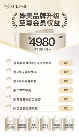 医美会员升级权益海报