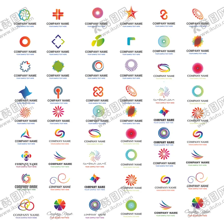 logo设计水滴VI企业个性炫彩标志