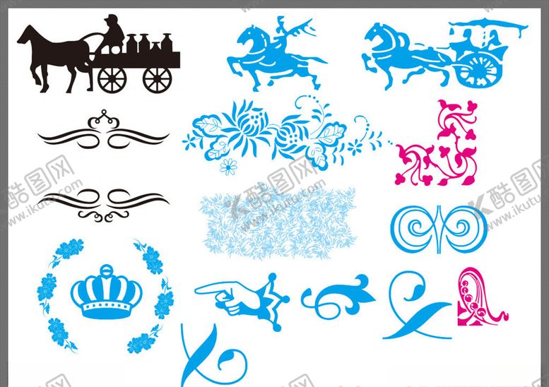 编号：12621909151017124987【酷图网】源文件下载-古代战马花纹花边