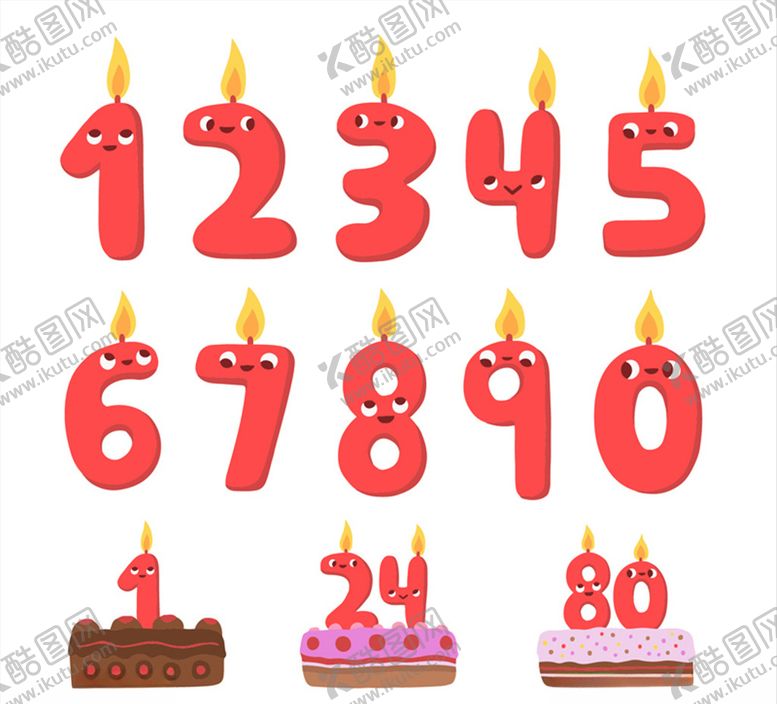 编号：31015310311440132001【酷图网】源文件下载-数字生日蜡烛