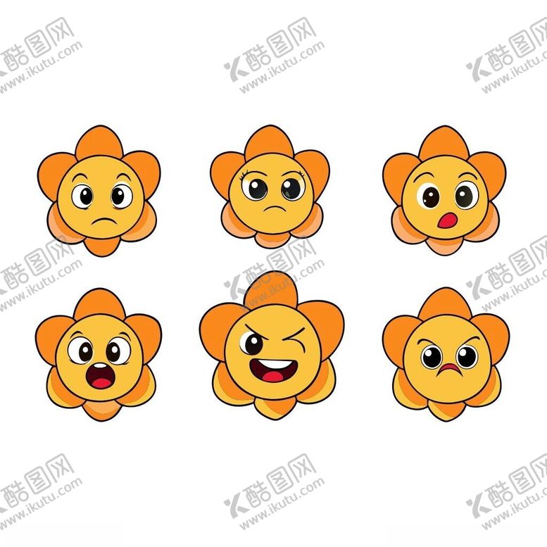 编号：80828702062121014668【酷图网】源文件下载-报春花不同情绪状态的组合