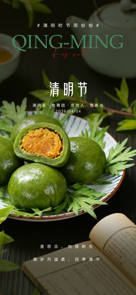 清明节青团节气海报
