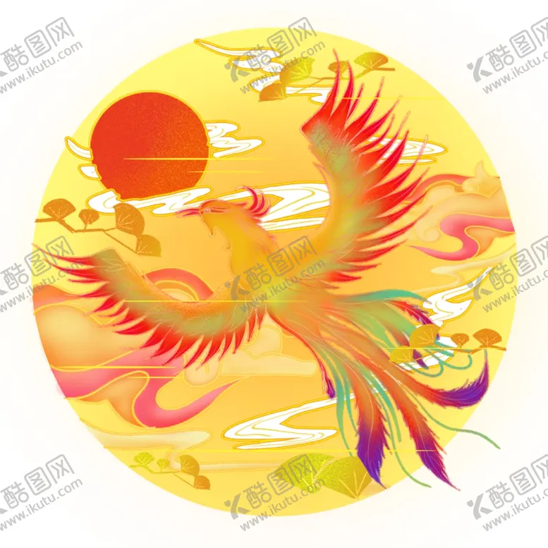 编号：67059602100740166332【酷图网】源文件下载-国潮烫金凤凰