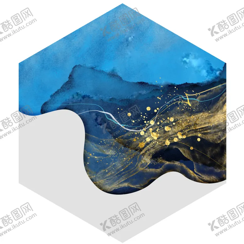 编号：81822004110906172481【酷图网】源文件下载-异形几何金箔装饰画