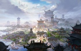 中国风场景 插画 气氛图 古风