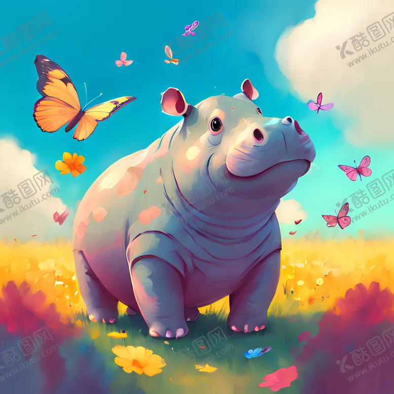 编号：63374812221214441417【酷图网】源文件下载-河马卡通插画