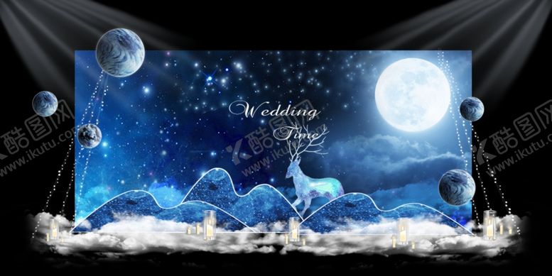 编号：81877910290610041947【酷图网】源文件下载-蓝色系婚礼设计背景