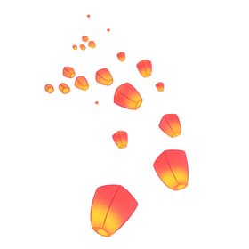 灯笼孔明灯漂浮装饰海报素材