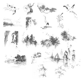 水墨山水素材